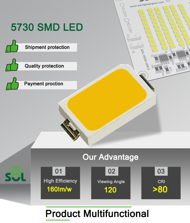 Good Price 0.5W 3V 5730 SMD LED Epistar Chip