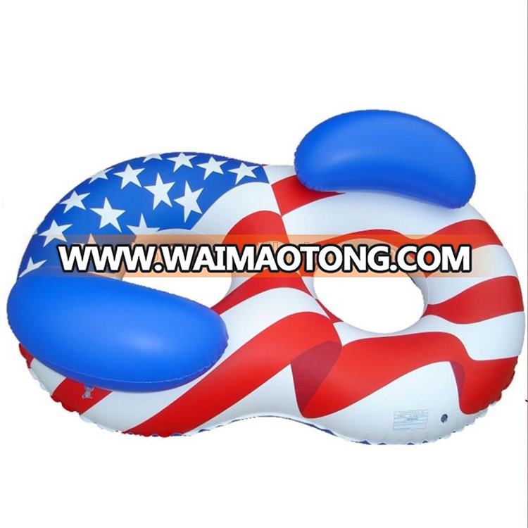 Customized printing inflatable twin swim ring for the pool party