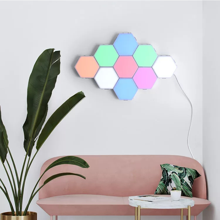 10PCS Holiday light Cute Children White Color Decorative Magnetic Hexagonal Touch  Quantum Honeycomb Wall Lamp Led Night light