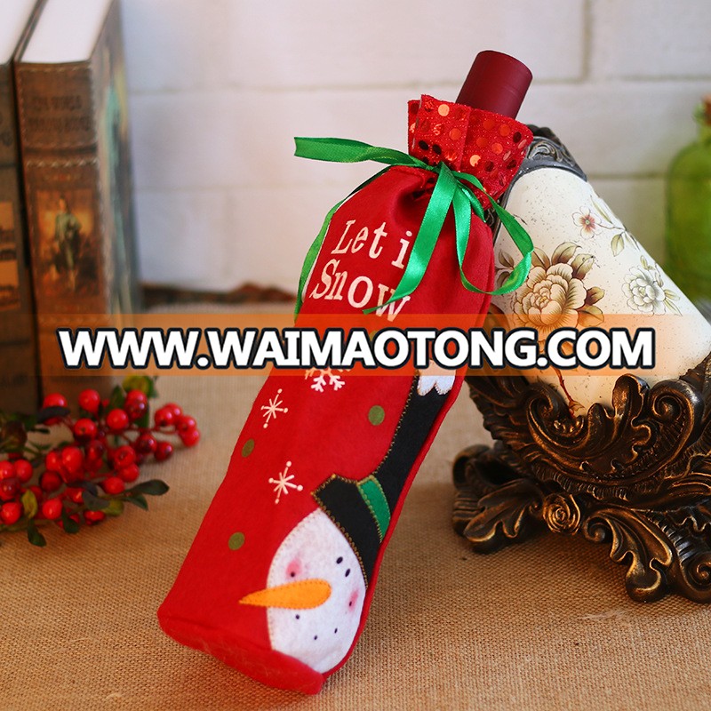 Christmas Decorations Gift Bags Red Wine Bottles Bag