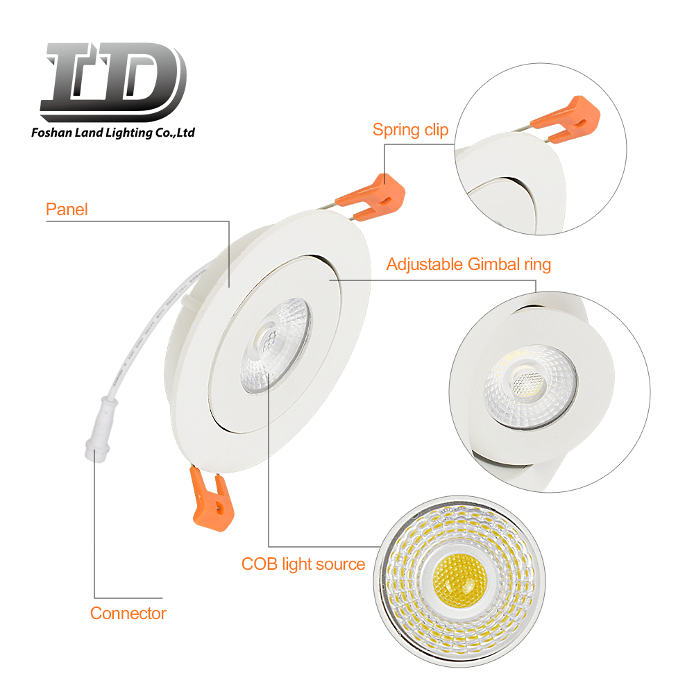 3.5' adjustable panel lamp 8W LED panel light