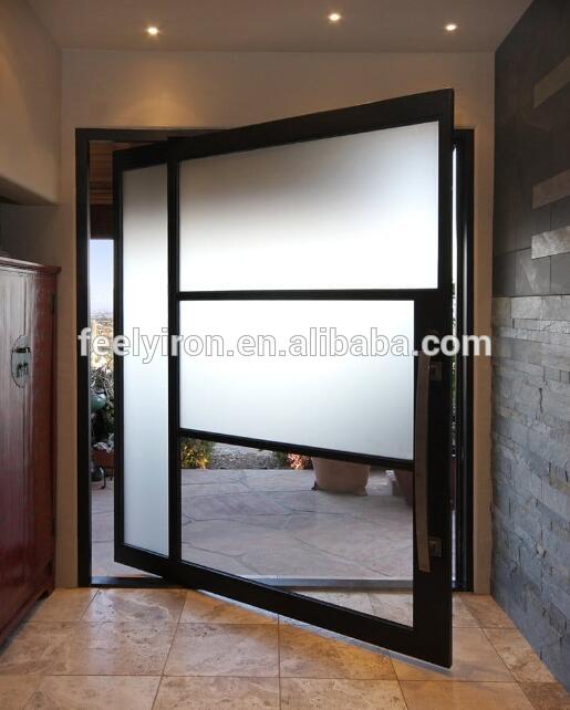 French patio iron doors designs with glass inserts #SD-030