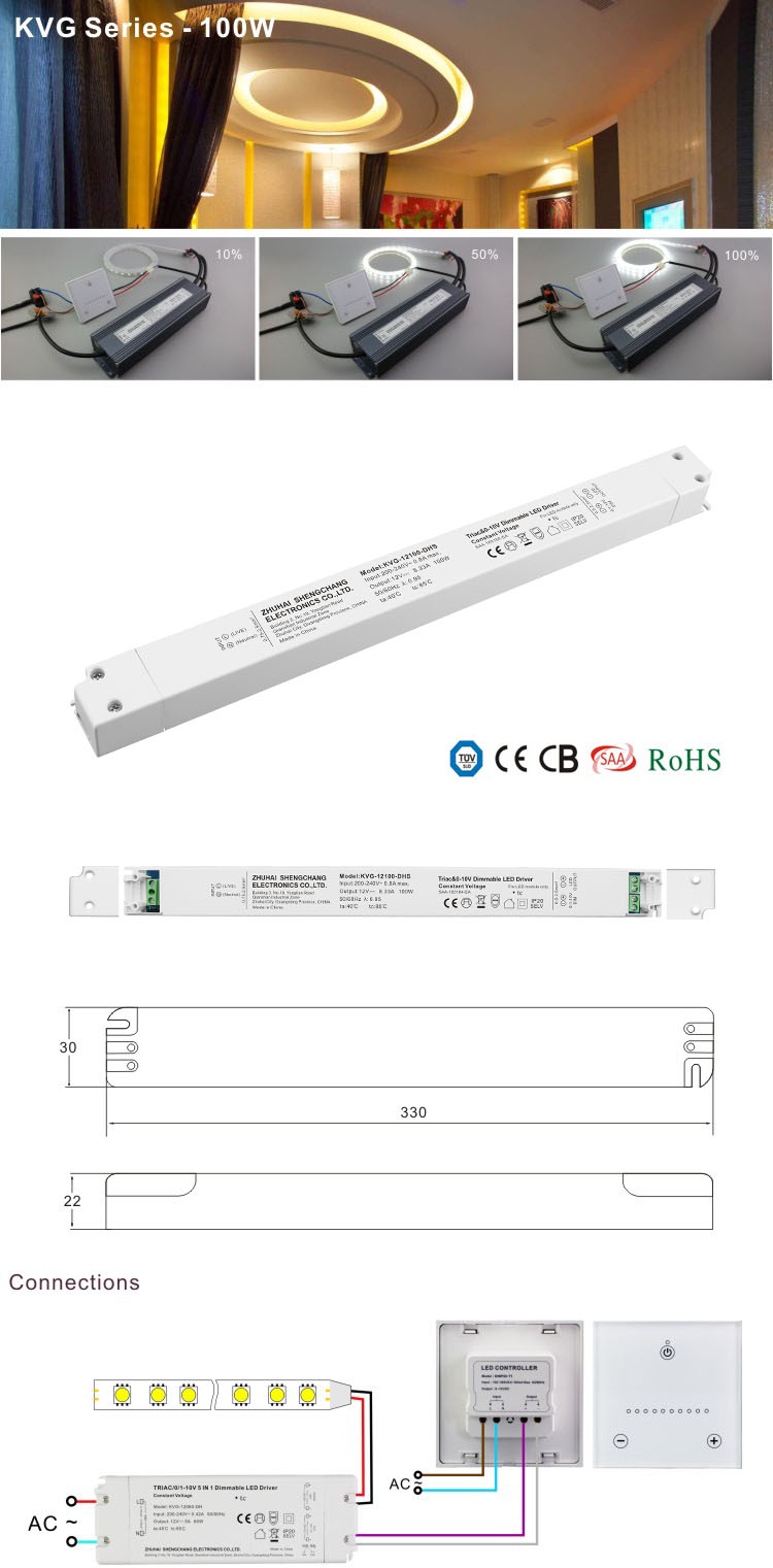 2019 The top-selling Dimmable LED Driver 100W 12V 0.01% Dimming Slim Isolated LED Driver 220V