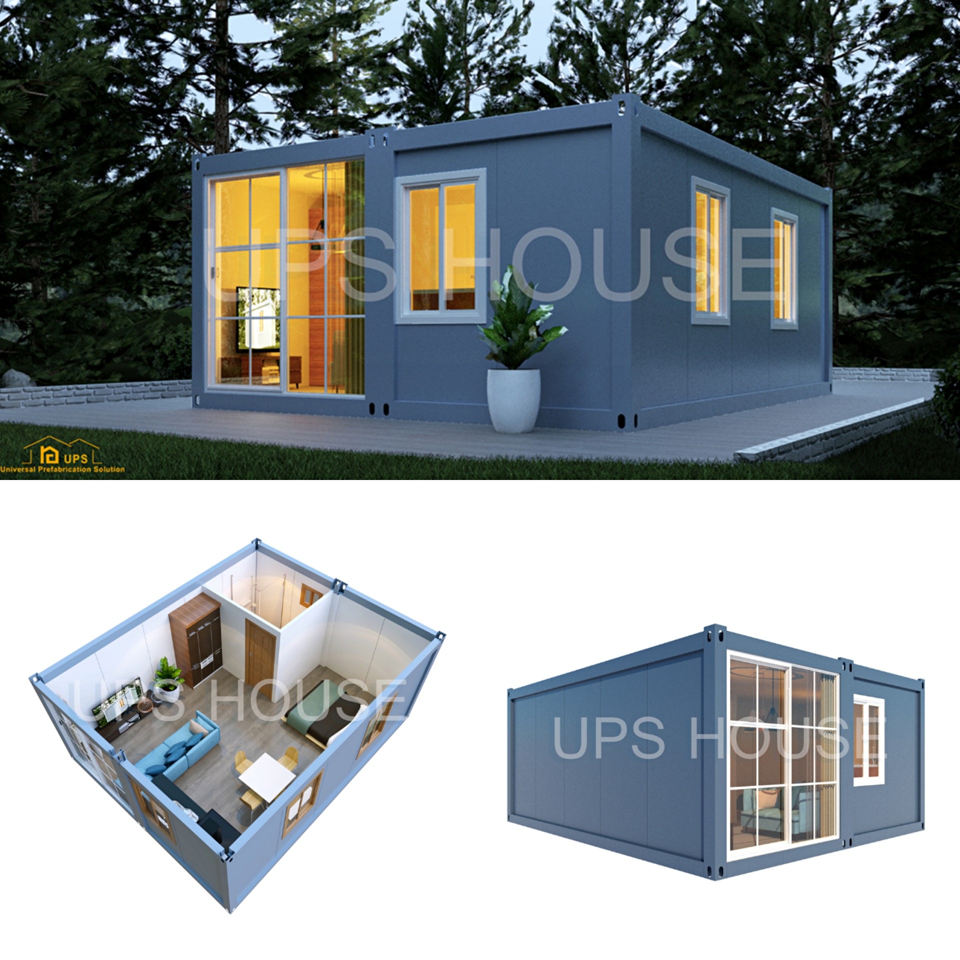 2020 UPS new tech fast construction projects low cost real estate container houses prefabricated office building