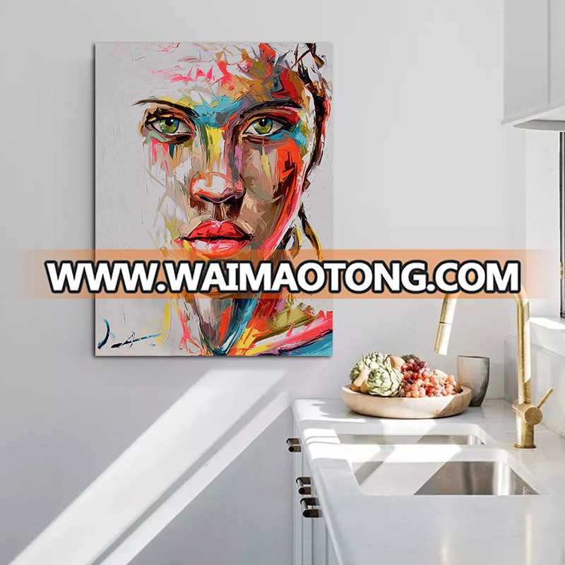 Abstract Knife Portrait Oil Painting Modern Big Size Canvas Wall Art Printed Canvas Posters Prints Dropshipping no Frame