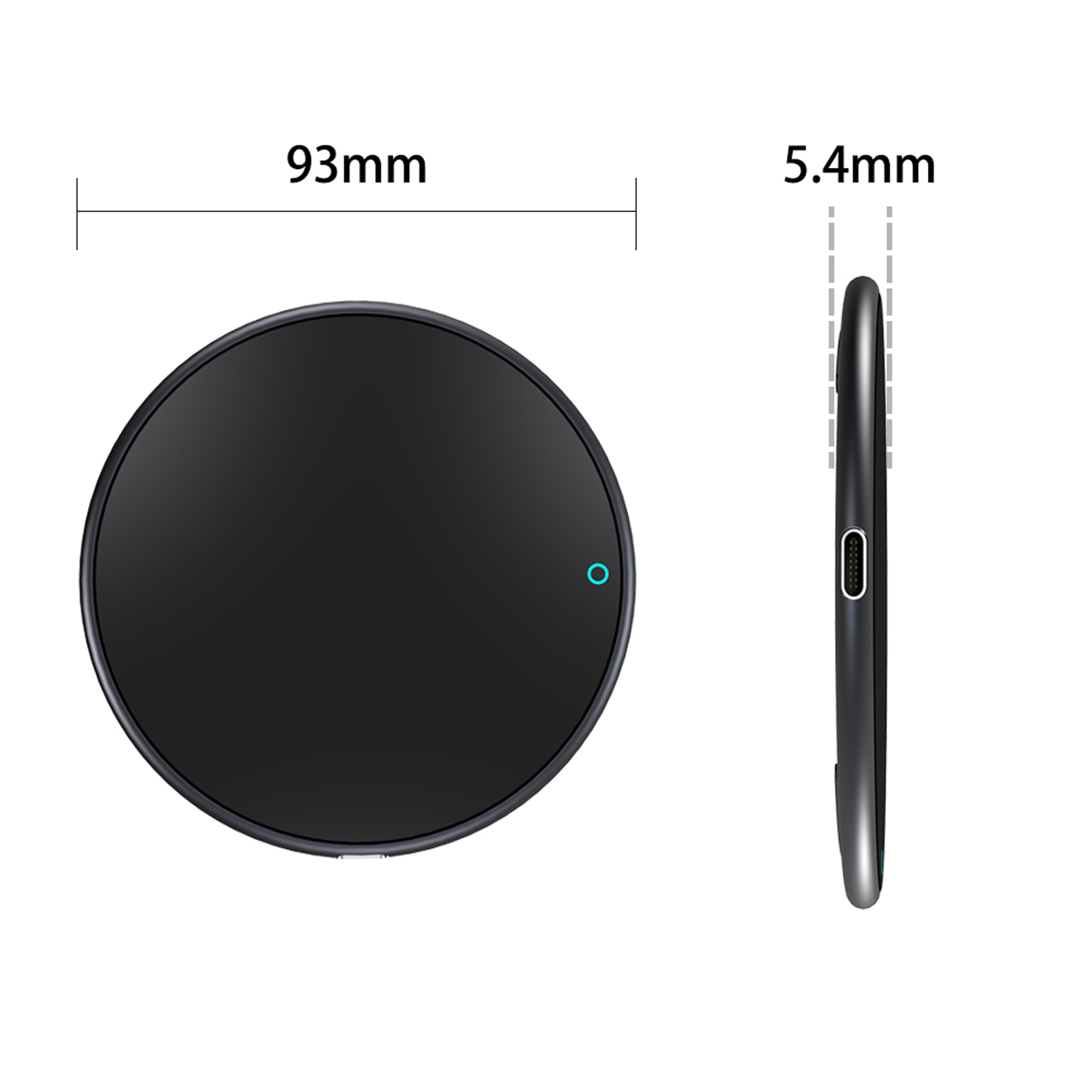 15W  Aluminium Alloy Qi Standard Round Wireless Charger for Android Phones For Apple phones