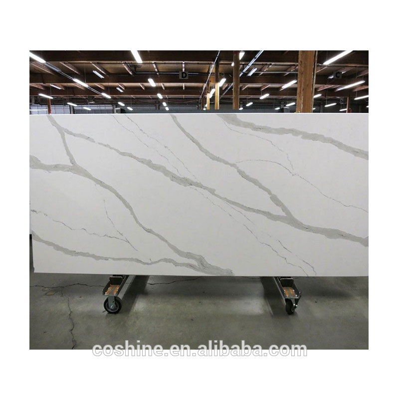 Carrara White Star Quartz Stone Small Slabs For Worktop Benchtop Vanity Top