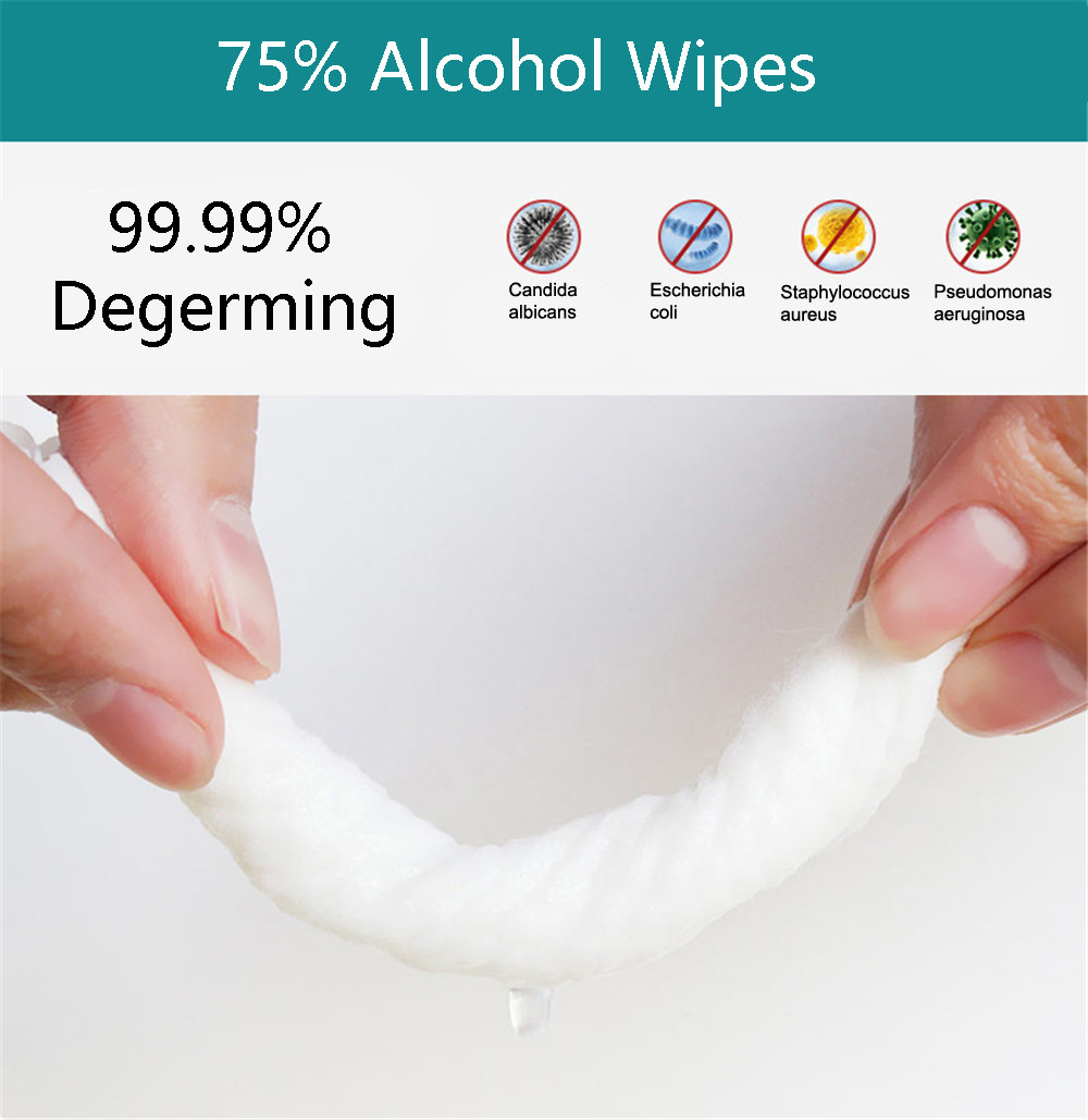 50pcs/bag 75% Alcohol Wipes Disinfection Alcoholic Wet Wipes With Low Price