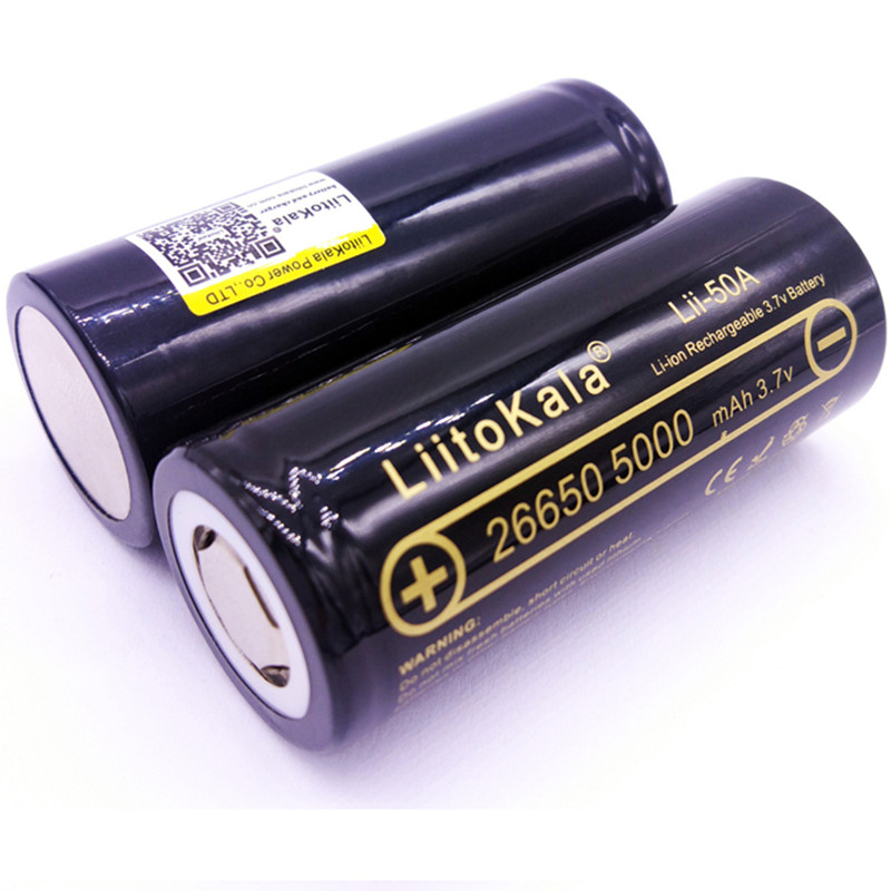 26650 lifepo4 battery 3.7v 5000mah bateria litio recargable for uv flashlight