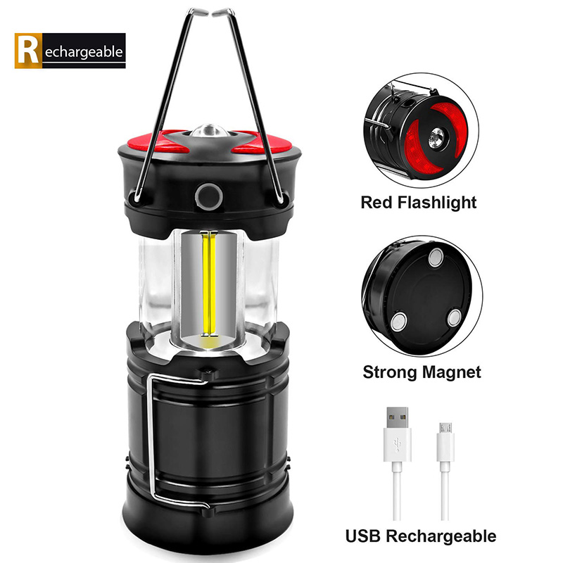 Rechargeable LED Camp Lantern Super Bright 4 Modes Water Resistant Outdoor Light Portable Emergency LED Camping Light