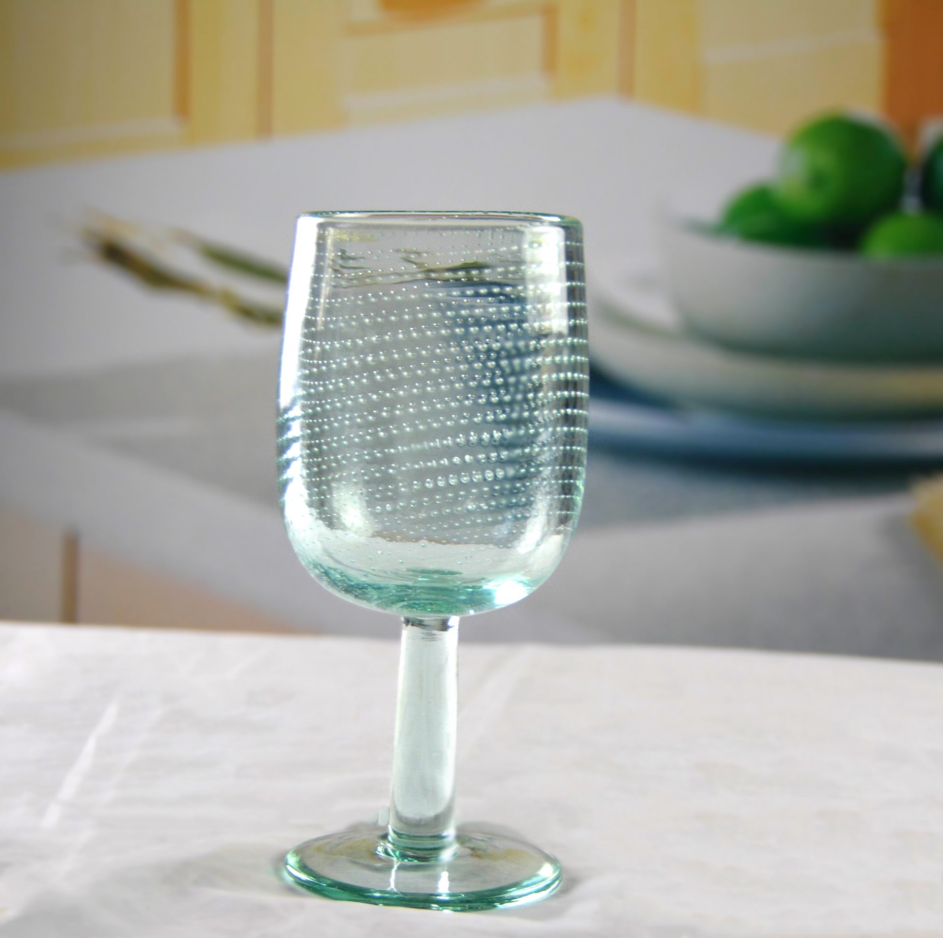 Hand Made Color Wine Glass Goblet With Emboss Design