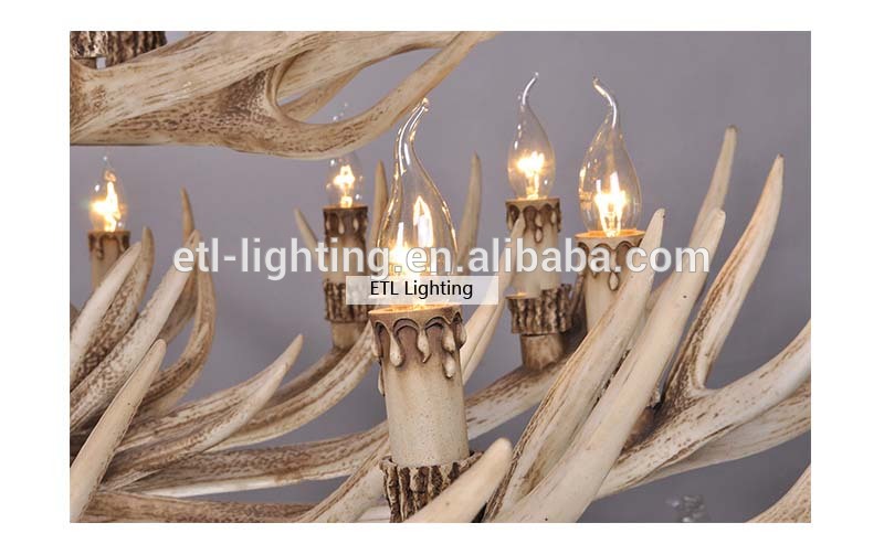 Deer antler chandelier for restaurant villa decoration resin antler chandelier lighting ETL89151