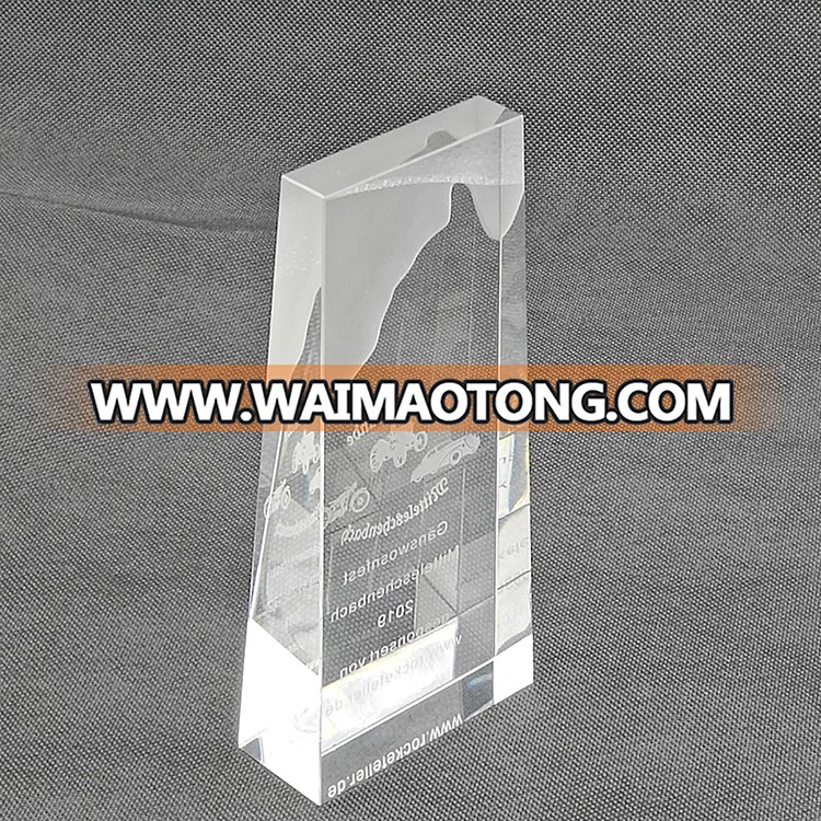 New Crystal Trophy with Sandblasting Crystal arwrds for clear color Customized Logo and Size Trophy Glass Trophy and Award