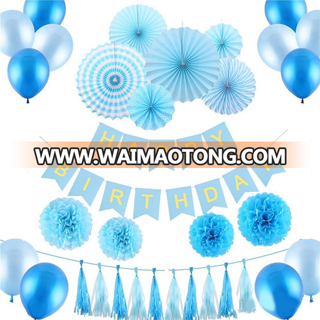 Baby Gender Reveal Party Decorations Paper Tissue Fans Gender Reveal Party Supplies