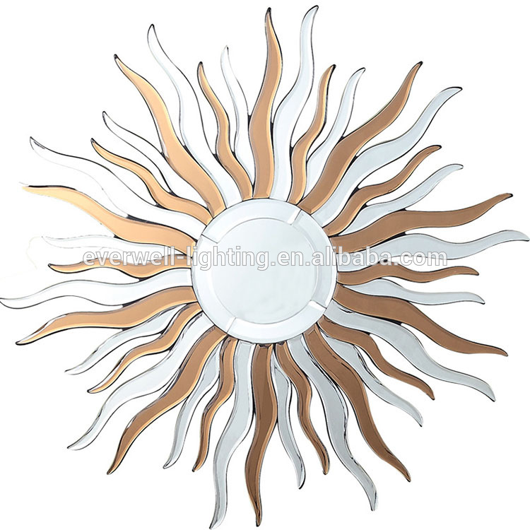 Sun shape wall mirror