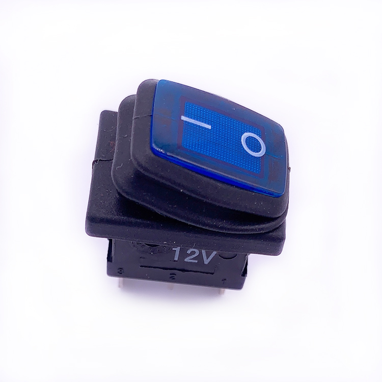 Fine quality 12V on off blue led light rocker switch waterproof