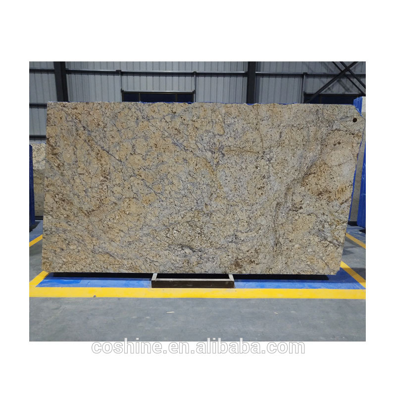 Owner Quarry Sales 2cm Polished Golden Granite Big Slabs For Kitchen Countertop