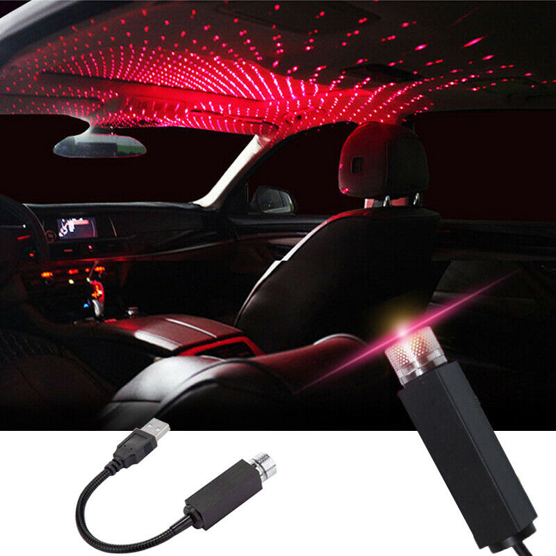 Universal USB LED Car Roof Interior Light Star Night Lights Projector Neon Atmosphere Ambient Lamp