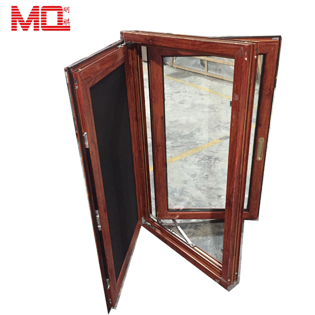 Standard power coated white color aluminum casement window with mosquito net