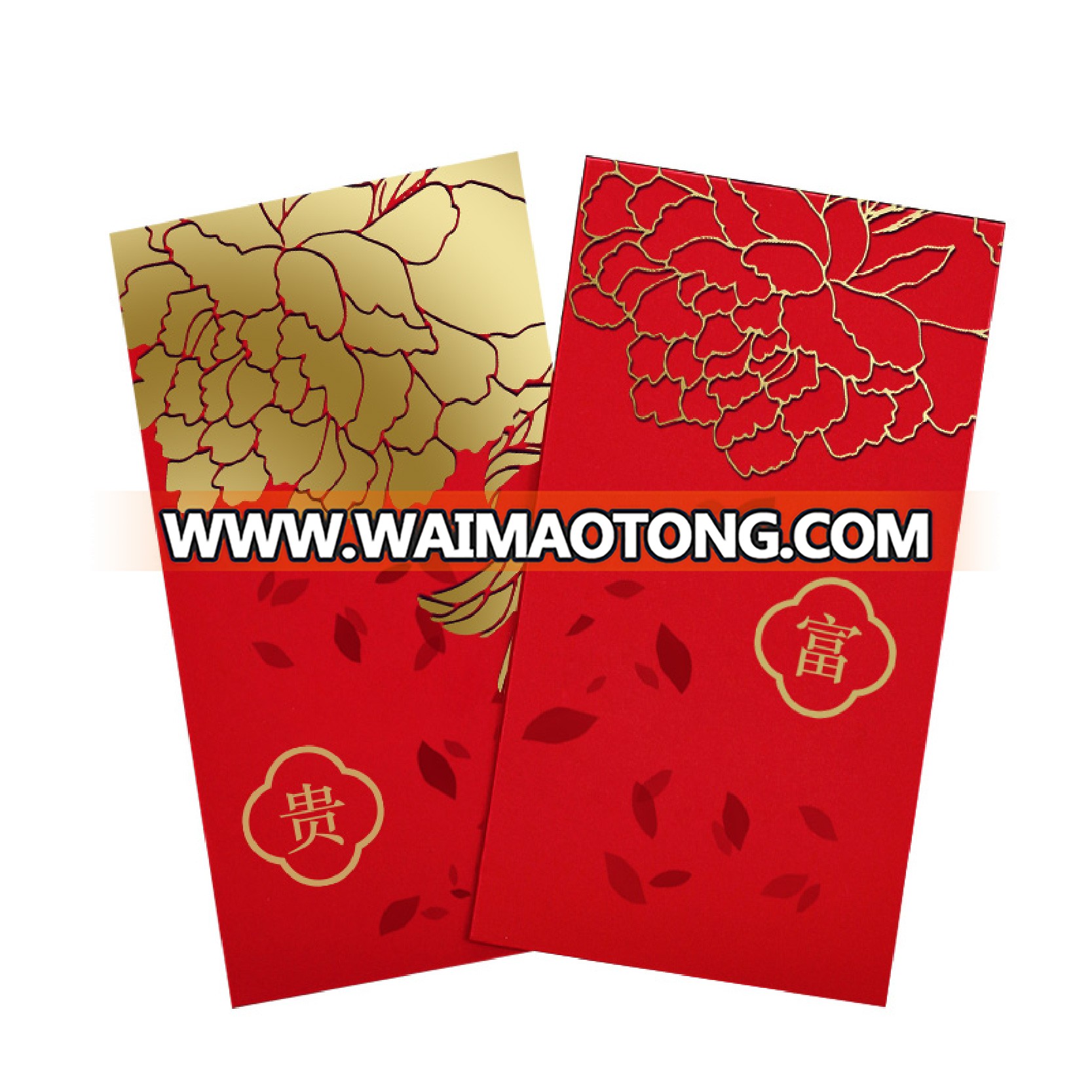 Luxury custom made Chinese New Year traditional red packet Hong Bao Ang Pow red pocket