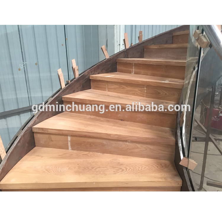 Glass steps european style arc ladder / curved stairs industrial