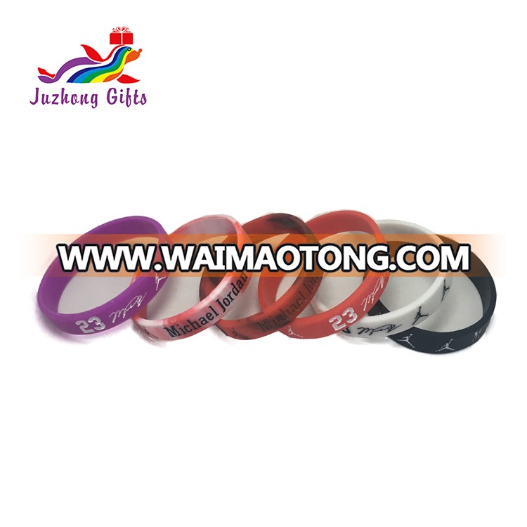 Personalized design custom silicone bracelets debossed logo sport basketball rubber wristbands