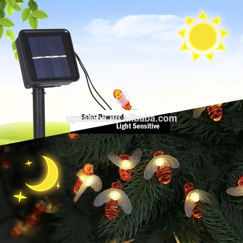 Solar String Light  30LED Fairy String Lights Bee Decorative Lighting for Indoor Garden Home Party Holiday