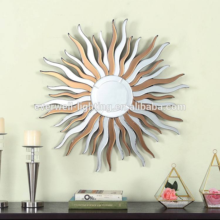 Sun shape wall mirror