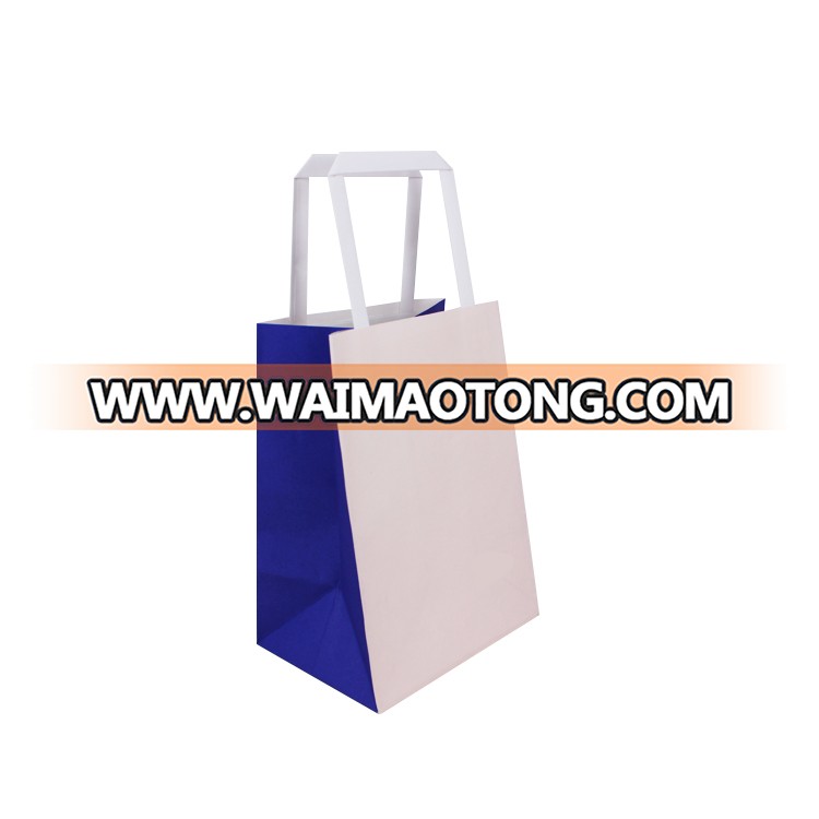 Yilucai Qingdao Supplier 150g Custom White Kraft Food Paper Shopping Bag with Handle