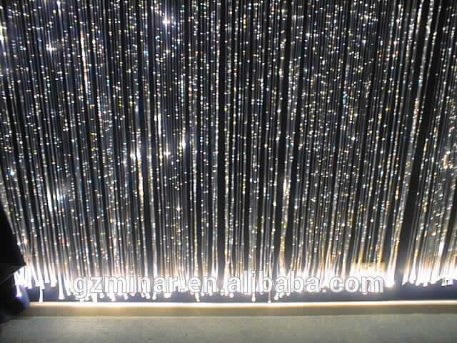 Multi-string PMMA 3*1.0 side spot light fiber optic 900 per roll for waterfall curtain and chandelier