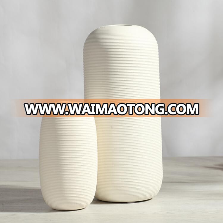 popular high quality handmade white flower vase ceramic