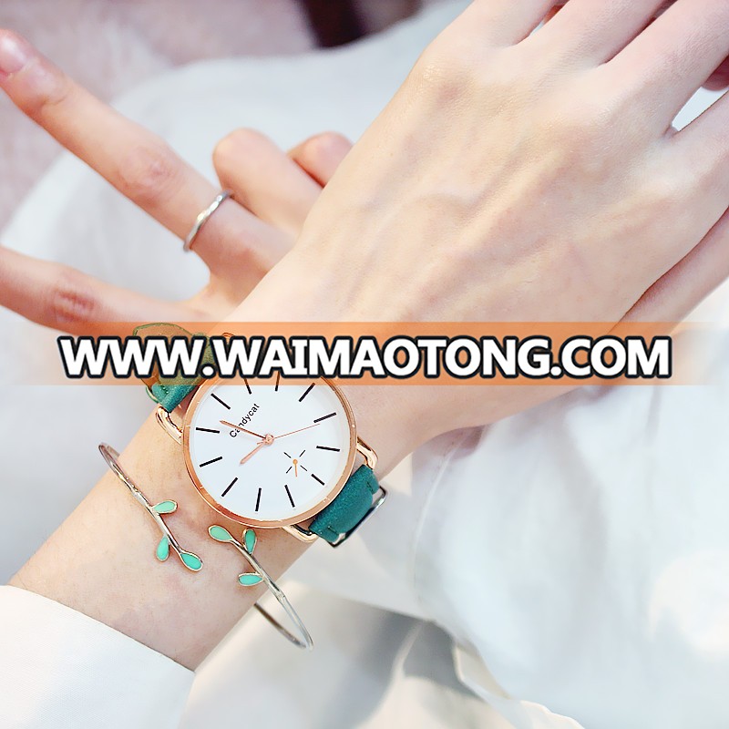 Watch Women Girls Middle School Students Simple Wild Pink Pink Gray Green Black Belt Fashion Wrist Quartz Women Watches Luxury