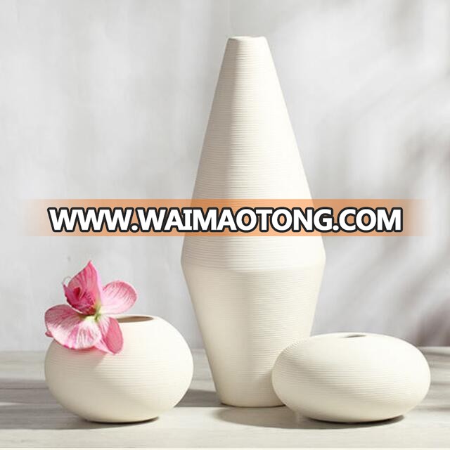 popular high quality handmade white flower vase ceramic