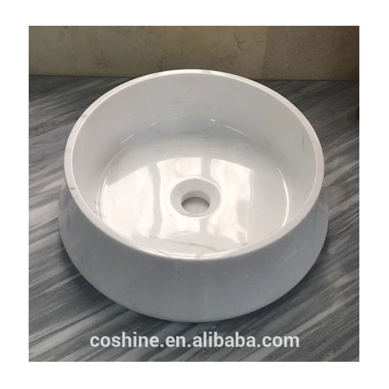 Apartment Chess Round Circular Shape Natural Stone Wash Bowl Basin