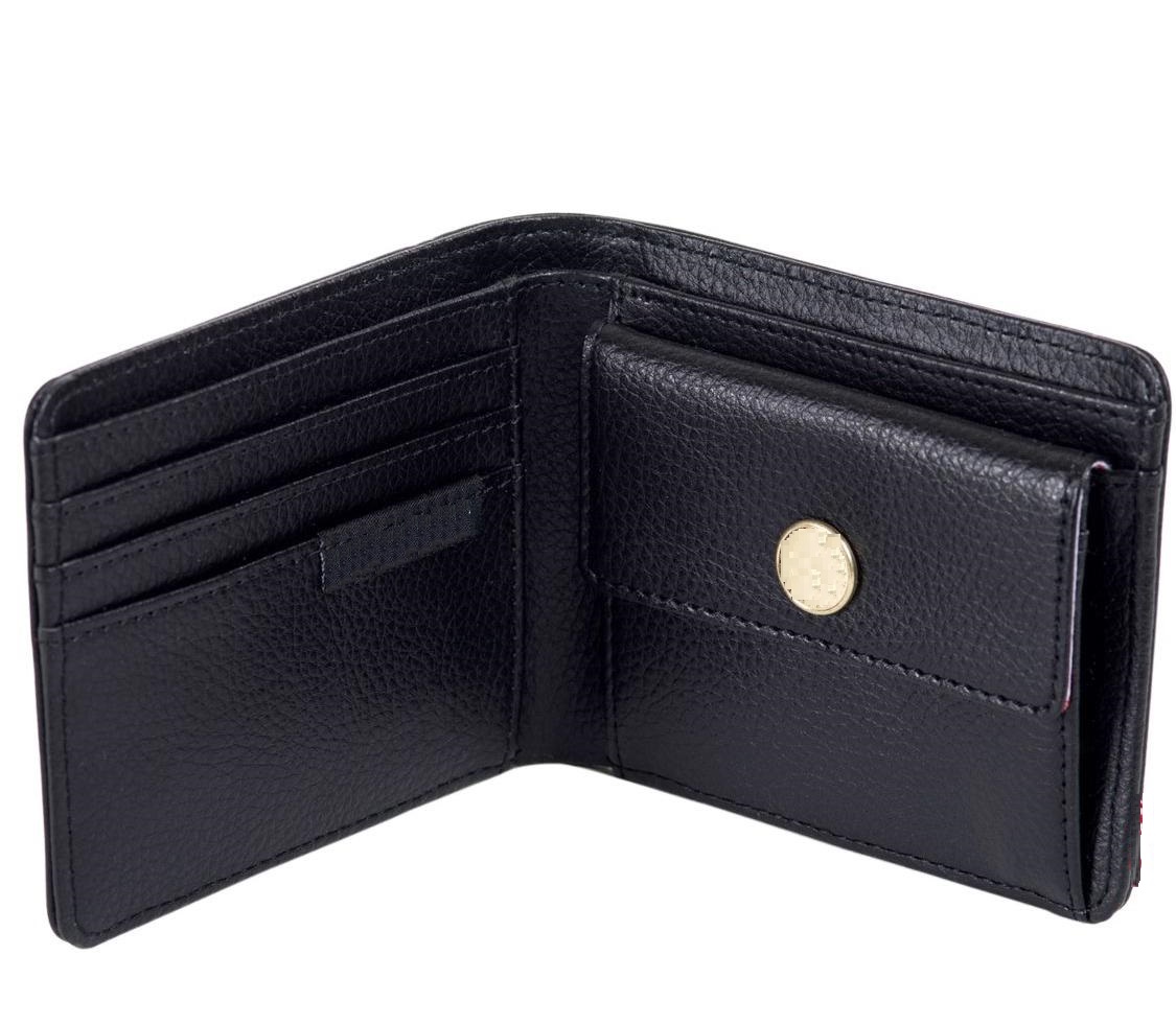 Black leather wallet for men- Men's leather