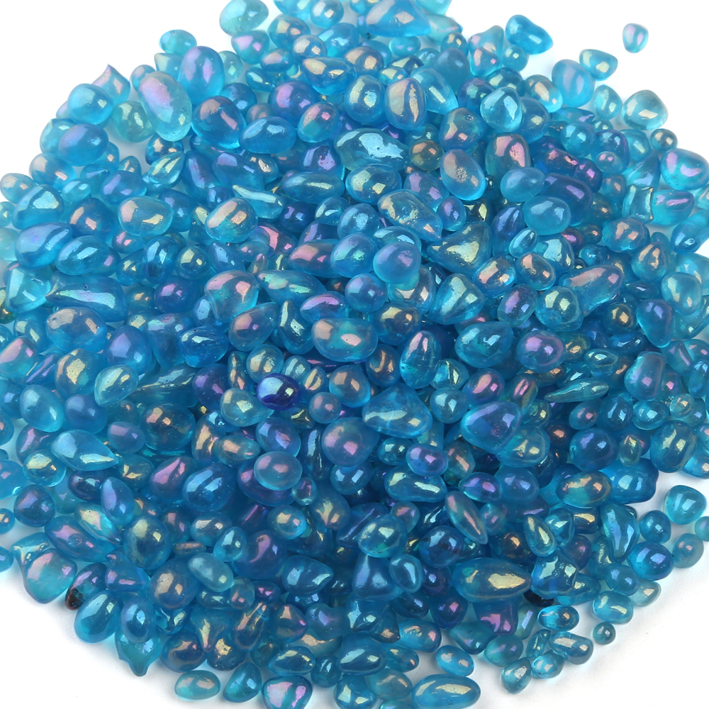 World best selling colored/transparent cashew pebbles flat back glass gems for garden fire pit