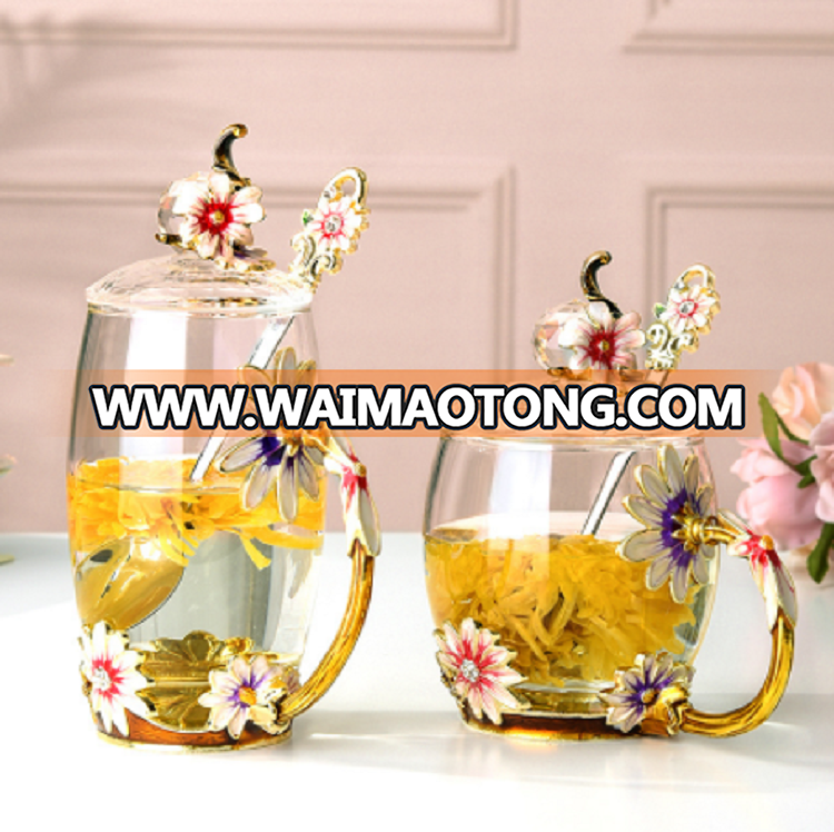 Wholesale glass water bottles glass water cup crystal tea bottle