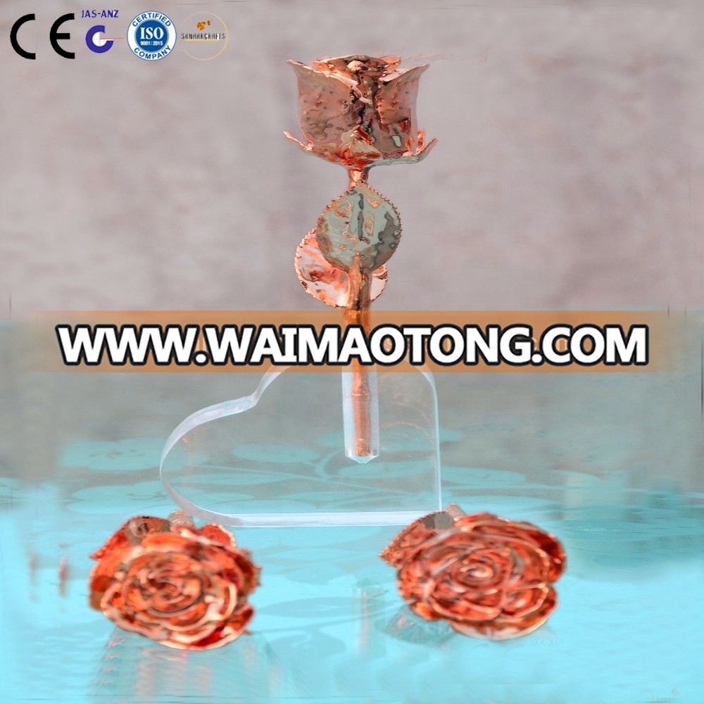 Valentine Gift Copper Plated Natural Rose