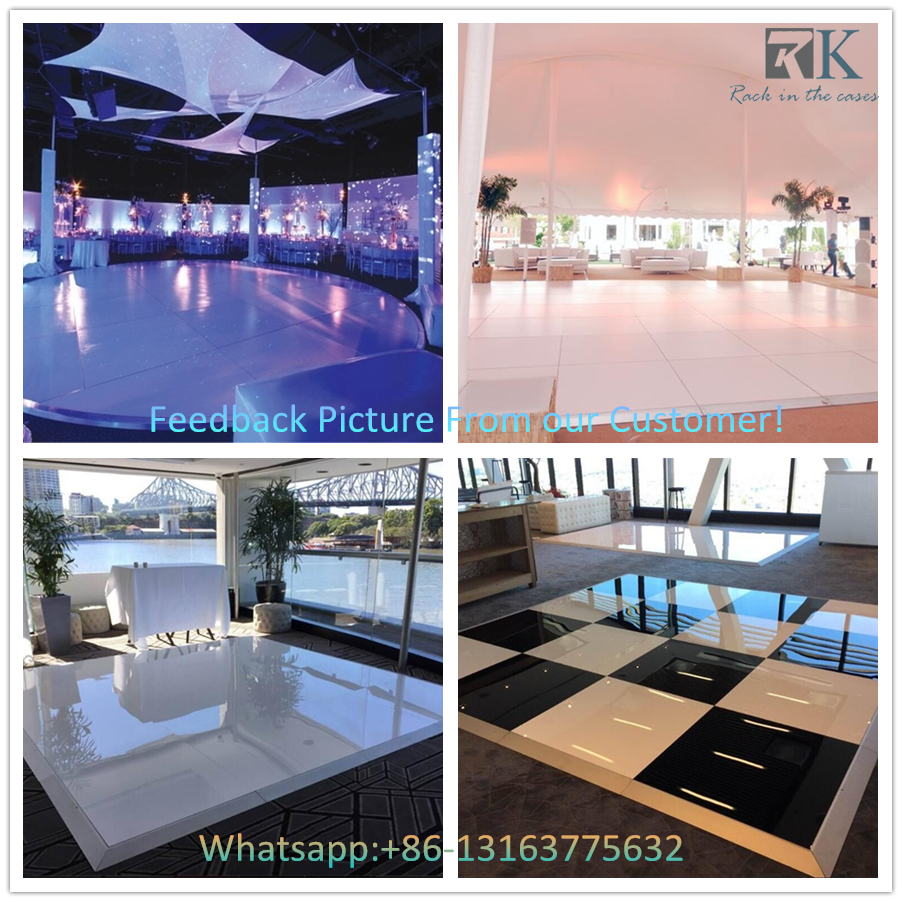 Top Selling Size 24ft x 24ft Black and White Wooden Dance Floor