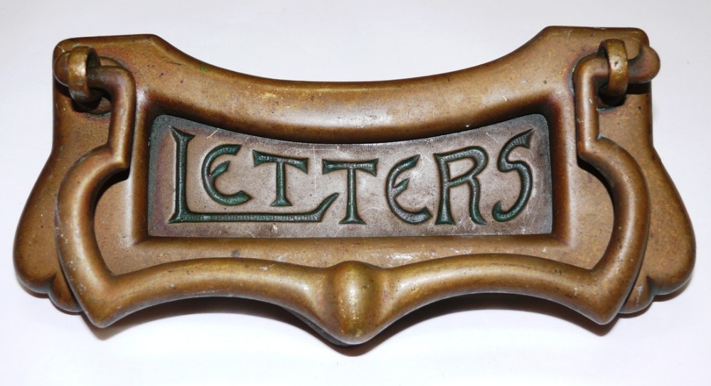 Antique Brass Letter Plate