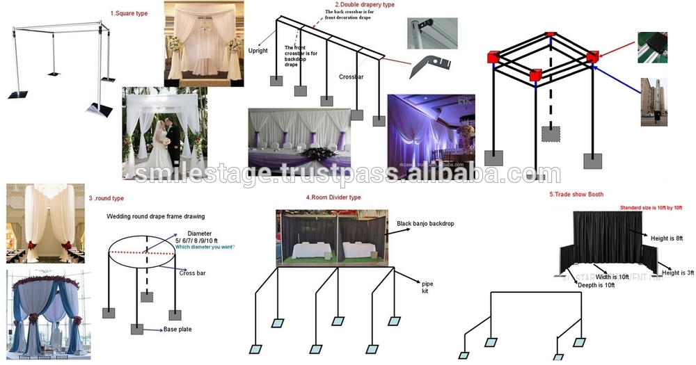 RK trade show displays pipe and drape booth wholesale pipe drape