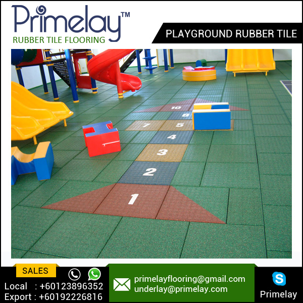 Heavy Duty Playground Rubber Tiles / Outdoor Flooring / Kid Rubber Floor Mat