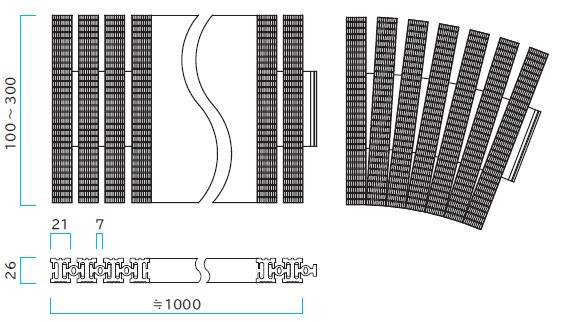 Pool drain resin grate flexible and adaptive to straight line and curve line