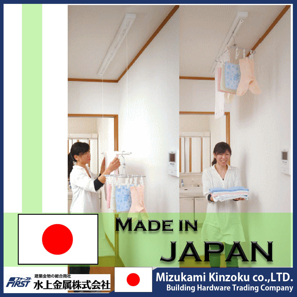 inconspicuous and convenient clothes hanger pole with simple structure made in Japan