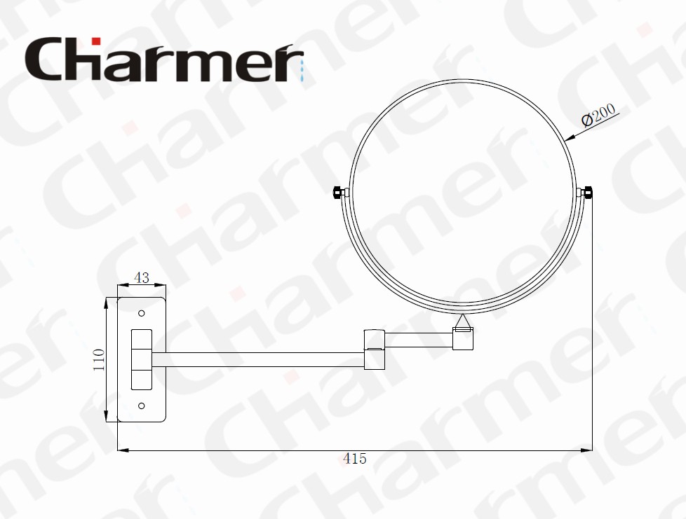 Charmer SW01302 3X Magnifying Wall Mount Compact Cosmetic Magnification Makeup Mirror Dual Side