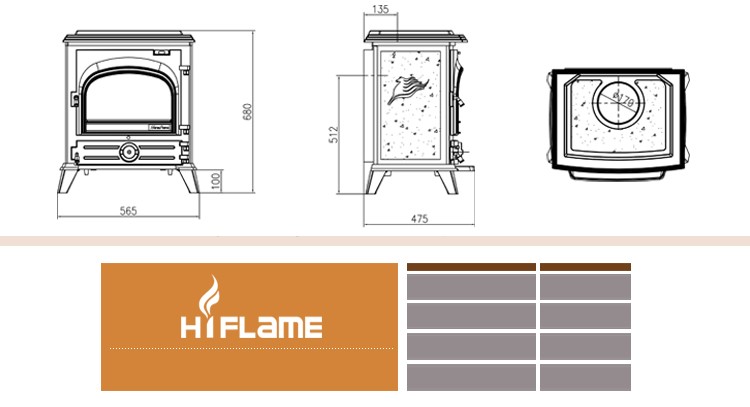 European HF517UE Black Wood Burning Stove