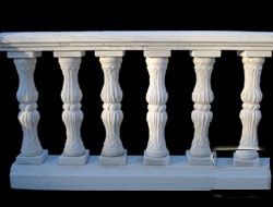 cream hand carved sandstone pillar balustrades