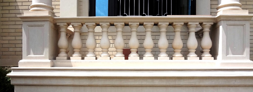 cream hand carved sandstone pillar balustrades