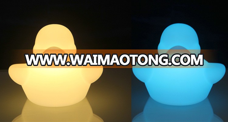 Duck shape rechargeable battery power color changing led night light