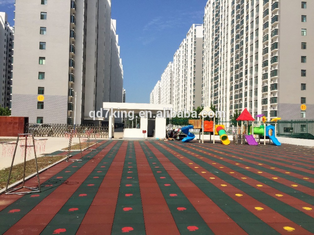 Qingdao 7King easy install no smell rubber floor pavers tiles mat used for playground/blind with low price